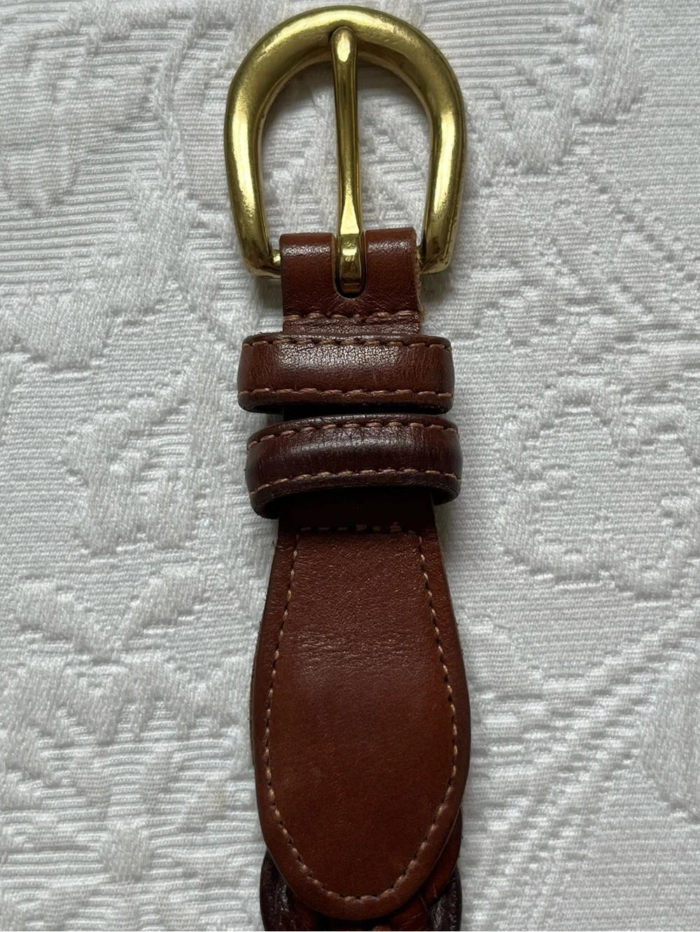 Vintage COACH Brown Belt 3850 British Tan Woven Leather Braided 40